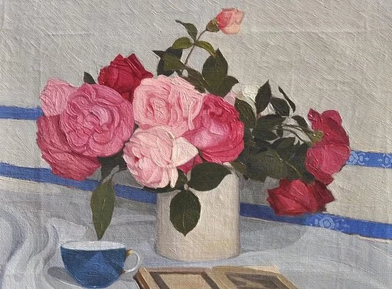 Vaso con rose